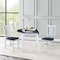International Concepts 42 in. Solid Wood Round Dual Drop Leaf Dining Table with 2 Chairs in White/Heather Gray K05-42DL-C10-2 - alternate 3
